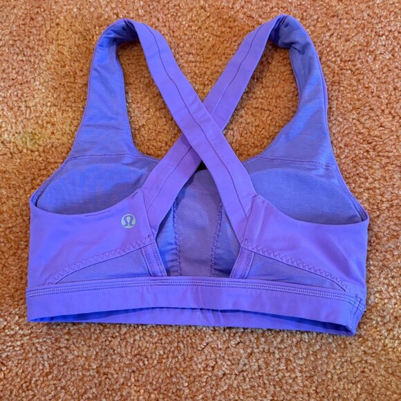 Lululemon Run Inspire Crop & Stuff Your Bra Power Purple Set Lot of 2 Size 4 - Picture 8 of 11